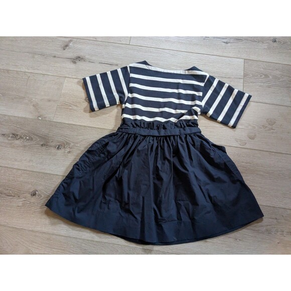 J Crew Crewcuts Short Sleeve Striped Navy Blue Pocket Dress Kids Girls Size 6 - Picture 5 of 8
